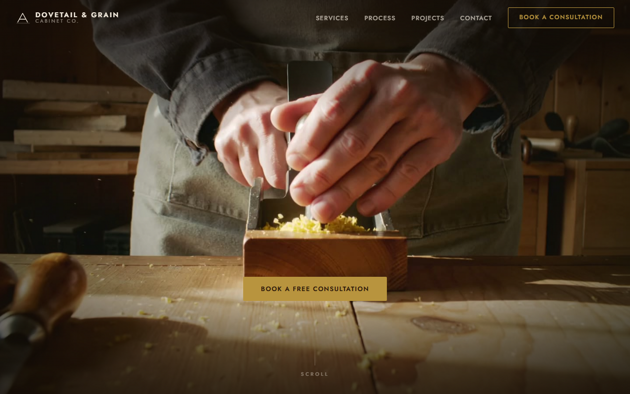 Dovetail & Grain Cabinet Co. website