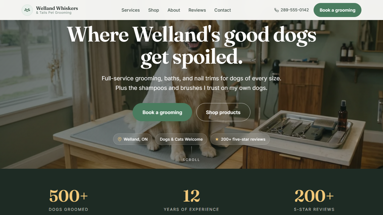 Welland Whiskers & Tails website